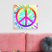 Gefärbte Krawatte Peace Sign Canvas Print Leinwanddruck (Insitu (Wohnzimmer))