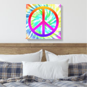 Gefärbte Krawatte Peace Sign Canvas Print Leinwanddruck (Insitu (Schlafzimmer))