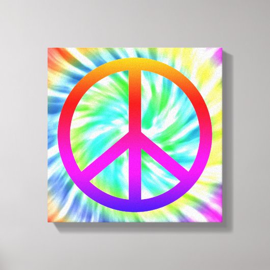 Gefärbte Krawatte Peace Sign Canvas Print Leinwanddruck (Vorderseite)