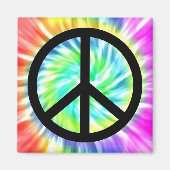 Gefärbte Krawatte Peace Sign Design Magnet (Vorne)