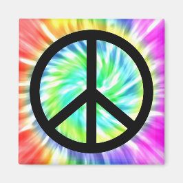 Gefärbte Krawatte Peace Sign Design Magnet