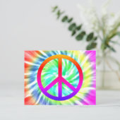 gefärbte Krawatte Peace Sign Design Postcard Postkarte (Stehend Vorderseite)