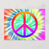 gefärbte Krawatte Peace Sign Design Postcard Postkarte (Vorderseite)