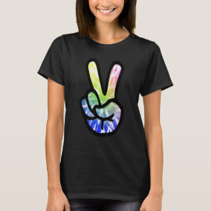 Gefärbte Krawatte Peace Sign Hand Hippies V s 5 T-Shirt