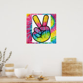 Gefärbte Krawatte Peace sign Poster (Küche)