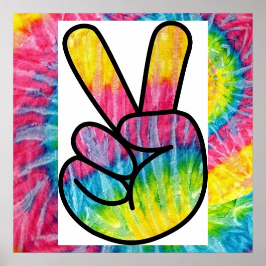 Gefärbte Krawatte Peace sign Poster (Vorne)