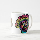Gefärbte Krawatte Peacock Kaffeetasse (VorderseiteRechts)