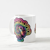 Gefärbte Krawatte Peacock Kaffeetasse (Vorderseite Links)