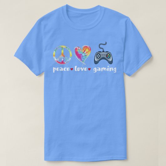 Gefärbte Krawatte Peave Liebe Gaming Controller T-Shirt (Design vorne)
