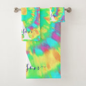 Gefärbte Krawatte personalisiert Badhandtuch Set (Insitu)