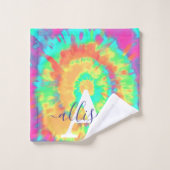 Gefärbte Krawatte personalisiert Badhandtuch Set (Waschlappen)