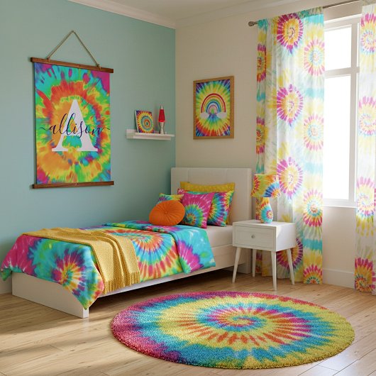 Gefärbte Krawatte personalisiert Wandteppich Mit Holzrahmen