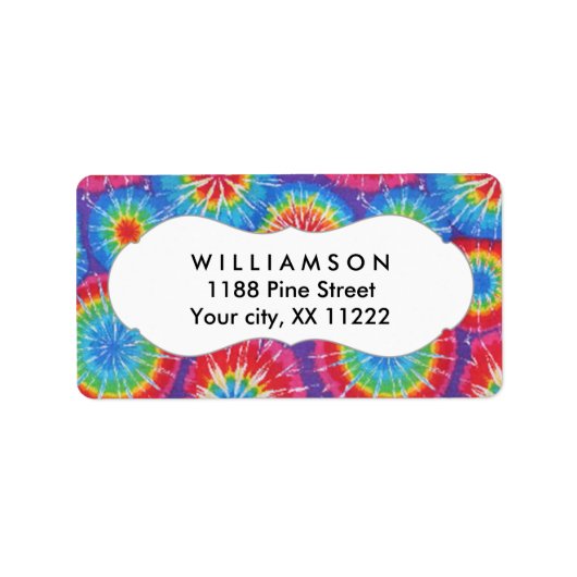 Gefärbte Krawatte personalisierte Gastgeschenk-Tag Adressaufkleber (Vorne)