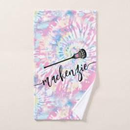 Gefärbte Krawatte Personalisierter Name Lacrosse Handtuch