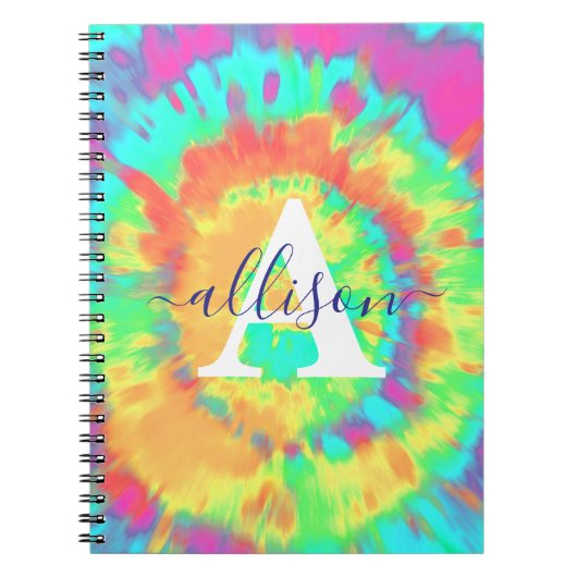 Gefärbte Krawatte personalisiertes Notebook Notizblock (Vorderseite)