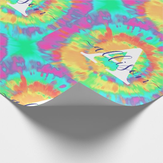 Gefärbte Krawatte personalisiertes Packpapier (Ecke)