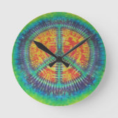 Gefärbte Krawatte PhatDyes Runde Wanduhr (Vorderseite)