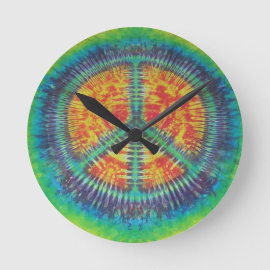 Gefärbte Krawatte PhatDyes Runde Wanduhr (Vorderseite)