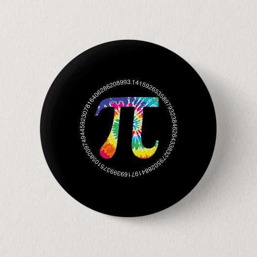 Gefärbte Krawatte Pi Day T Shirt Physik Mathematik Button (Vorderseite)