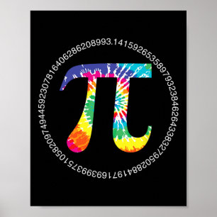 Gefärbte Krawatte Pi Day T Shirt Physik Mathematik Poster