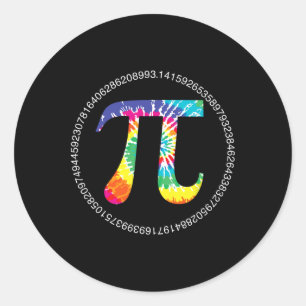 Gefärbte Krawatte Pi Day T Shirt Physik Mathematik Runder Aufkleber