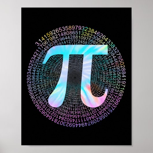 Gefärbte Krawatte Pi Happy Pi Day Poster (Vorne)