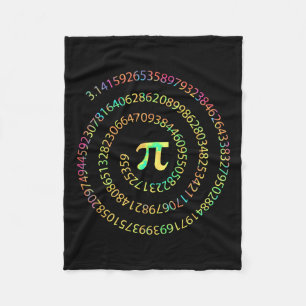 Gefärbte Krawatte Pi Tag 3.14 Spiral Pi Nummer Mat Fleecedecke