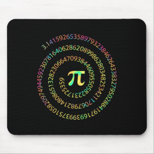 Gefärbte Krawatte Pi Tag 3.14 Spiral Pi Nummer Mat Mousepad