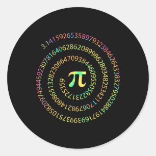 Gefärbte Krawatte Pi Tag 3.14 Spiral Pi Nummer Mat Runder Aufkleber