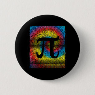 Gefärbte Krawatte Pi Tag Nummer 3.14 Rainbow Math  Button