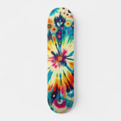 Gefärbte Krawatte Pop Art Skateboard (Vorne)