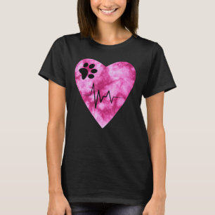 Gefärbte Krawatte Print Pet Liebe Puls T-Shirt