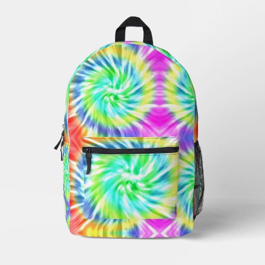 Gefärbte Krawatte Psychedelic Bedruckter Rucksack (Vorderseite)