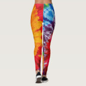 Gefärbte Krawatte Psychedelisches Muster Leggings (Rückseite)