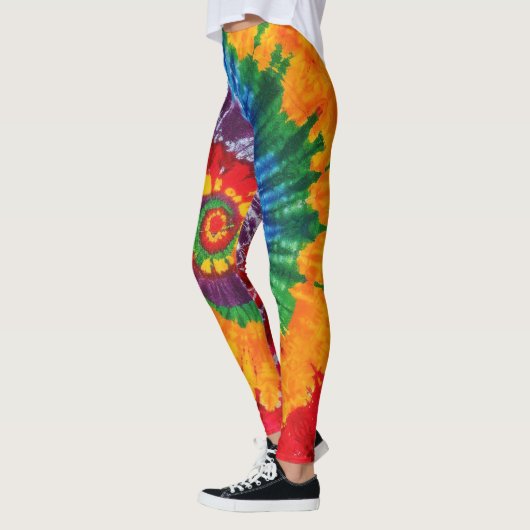 Gefärbte Krawatte Psychedelisches Muster Leggings (Links)