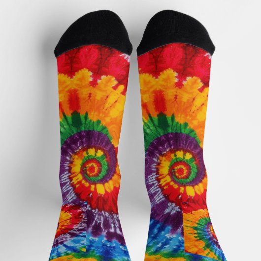 Gefärbte Krawatte Psychedelisches Muster Socken (Oben)
