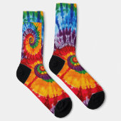 Gefärbte Krawatte Psychedelisches Muster Socken (Rechts)