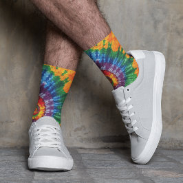 Gefärbte Krawatte Psychedelisches Muster Socken