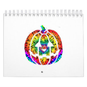 Gefärbte Krawatte Pumpkin Hippie 70er Retro Vintag Kalender