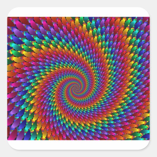 Gefärbte Krawatte Quadratischer Aufkleber (Vorderseite)