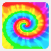 Gefärbte Krawatte Quadratischer Aufkleber (Vorderseite)