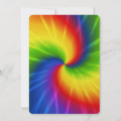 Gefärbte Krawatte Rainbow Birthday Einladung (Rückseite)