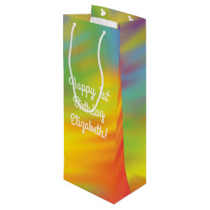 Gefärbte Krawatte Rainbow Birthday Party Geschenktüte Für Weinflaschen