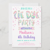 Gefärbte Krawatte Rainbow Boho Hippie Girls Geburt Einladung (Vorderseite)