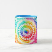 Gefärbte Krawatte Rainbow Colors Retro Hippie Groo Tasse (Zentrum)
