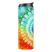 Gefärbte Krawatte Rainbow Colors Retro Hippie Groo Thermosbecher (Nach links gedreht)