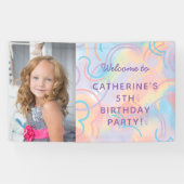 Gefärbte Krawatte Rainbow Foto Banner (Horizontal)