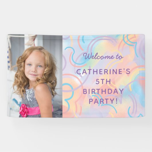 Gefärbte Krawatte Rainbow Foto Banner (Horizontal)