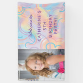 Gefärbte Krawatte Rainbow Foto Banner (Vertikal)