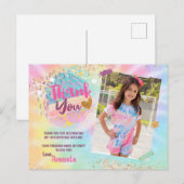 Gefärbte Krawatte Rainbow Foto Danke Karte (Vorne/Hinten)